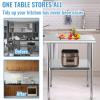 imageVEVOR Stainless Steel Prep Table 24 x 18 x 36 Inch 600lbs Load Capacity Heavy Duty Metal Worktable with Adjustable Undershelf ampamp Feet Commercial Workstation for Kitchen Restaurant Garage Backyard3030 In