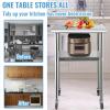 imageVEVOR Stainless Steel Prep Table 24 x 18 x 36 Inch 600lbs Load Capacity Heavy Duty Metal Worktable with Adjustable Undershelf ampamp Feet Commercial Workstation for Kitchen Restaurant Garage Backyard2424 In with Casters