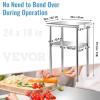 imageVEVOR Stainless Steel Prep Table 24 x 18 x 36 Inch 600lbs Load Capacity Heavy Duty Metal Worktable with Adjustable Undershelf ampamp Feet Commercial Workstation for Kitchen Restaurant Garage Backyard241836In