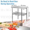imageVEVOR Stainless Steel Prep Table 24 x 18 x 36 Inch 600lbs Load Capacity Heavy Duty Metal Worktable with Adjustable Undershelf ampamp Feet Commercial Workstation for Kitchen Restaurant Garage Backyard3030 In