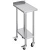 imageVEVOR 24 x 30 x 40 Inch Stainless Steel Work Table Commercial Food Prep Worktable with Casters Heavy Duty Prep Worktable Metal Work Table with Adjustable Height for Restaurant Home and HotelWith Backsplash  Wheels