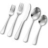 imageVEVOR 30Piece Silverware Set FoodGrade Stainless Steel Flatware Utensils Mirror Finished Cutlery Set Dishwasher Safe Eating Tableware for Kitchen Home Service for 6 Include Knife Fork SpoonSilver