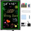 imageVEVOR 32quotx24quot LED Message Writing Board Menu Sign Boards Illuminated Erasable Lighted Chalkboard Neon Effect Drawing Panel with 8 Fluorescent Chalk Markers and Remote Control24x16