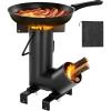imageVEVOR Camping Rocket Stove Wood Burning Portable Rocket Stove with Carrying Bag for Backpacking Carbon Steel Burn Wood Twigs or Sticks for Outdoor Cooking Backyard Camp Cooking Heating Black