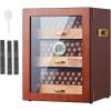 imageVEVOR Cigar Humidor Cabinet Handmade Spanish Cedar Wood Cigar Humidor for 100150 Cigars Glass Cigar Desktop Storage Case with Digital Hygrometer Humidifier Shelves and Handle Great Gift for MenSapele