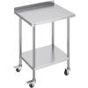 imageVEVOR Stainless Steel Prep Table 24 x 15 x 35 Inch 440lbs Load Capacity Heavy Duty Metal Worktable with Backsplash Adjustable Undershelf ampamp 4 Casters Commercial Workstation for Kitchen Restaurant30 x 24 x 35 Inch