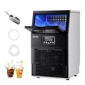 imageVEVOR Commercial Ice Maker Machine 90 lbs24h with 12Lbs Storage 32 Cubes per Cycle Stainless Steel Freestanding ampamp Countertop Ice Maker with LED Display ampamp SelfCleaning for Home Bar Restaurant80 lbs24h