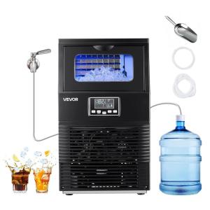 imageVEVOR Commercial Ice Maker Machine 90 lbs24h with 12Lbs Storage 32 Cubes per Cycle Stainless Steel Freestanding ampamp Countertop Ice Maker with LED Display ampamp SelfCleaning for Home Bar Restaurant90 lbs24h