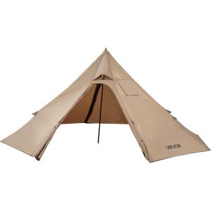 imageVEVOR Hot Tent Camping Tipi Hot Tents with Stove Jack Portable Winter Camping Tents with Snow Skirt Easy Setup Waterproof 4 Season Shelter Tents for Fishing Backpacking2 Persons