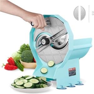 imageVEVOR Manual Vegetable Fruit Slicer 005quot012mm Thickness Adjustable Commercial Slicer Machine Stainless Steel Food Cutter Slicing Machine with 2 Spare Blades for Potato Cucumber Lemon TomatoManualPlastic