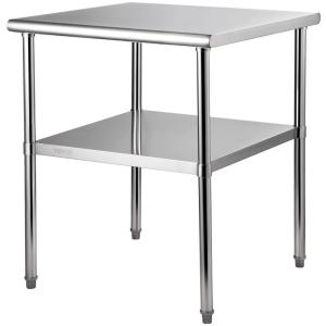imageVEVOR Stainless Steel Prep Table 24 x 18 x 36 Inch 600lbs Load Capacity Heavy Duty Metal Worktable with Adjustable Undershelf ampamp Feet Commercial Workstation for Kitchen Restaurant Garage Backyard3030 In