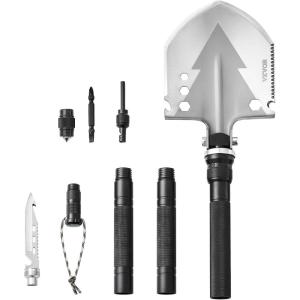 imageVEVOR Survival Shovel Survival Axe 28in1 Camping Folding Shovels with Hatchet Stainless Steel Tactical Shovel Hatchet Combo Multifunctional Emergency Survival Gear Equipment for Camping Hiking11 in 1
