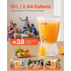 imageVEVOR Beverage Dispenser 34 Gallon Drink Dispenser for Parties Plastic Juice Dispensers with NoDrip Spigot Iced Tea Lemonade Juice Water Dispensers for Restaurants Hotels Parties26 Gal