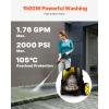 imageVEVOR Electric Pressure Washer 2000 PSI Max 165 GPM Power Washer w 30 ft Hose ampamp Reel 5 Quick Connect Nozzles Foam Cannon Portable to Clean Patios Cars Fences Driveways ETL ListedWasher