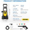imageVEVOR Electric Pressure Washer 2000 PSI Max 165 GPM Power Washer w 30 ft Hose ampamp Reel 5 Quick Connect Nozzles Foam Cannon Portable to Clean Patios Cars Fences Driveways ETL ListedWasher