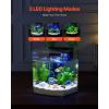 imageVEVOR Fish Tank Aquarium 2 Gallon Arch UltraClear GPPS Starter Smart Tank Adjustable 3 Color Lighting Self Cleaning System Fishbowl for Freshwater ampamp Saltwater Fish Home Office or Pet Use2 Gal