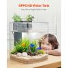 imageVEVOR Fish Tank Aquarium 2 Gallon Arch UltraClear GPPS Starter Smart Tank Adjustable 3 Color Lighting Self Cleaning System Fishbowl for Freshwater ampamp Saltwater Fish Home Office or Pet Use2 Gal