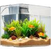 imageVEVOR Fish Tank Aquarium 2 Gallon Arch UltraClear GPPS Starter Smart Tank Adjustable 3 Color Lighting Self Cleaning System Fishbowl for Freshwater ampamp Saltwater Fish Home Office or Pet Use35 Gallon