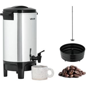 imageVEVOR Commercial Coffee Urn 30 Cup 45 L Hot Beverage Dispenser with Dripless Faucet QuickBrewing Commercial Coffee Maker Automatic Temperature Control for Catering Party Church ampamp Restaurant30Cups