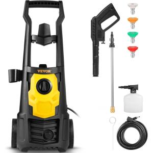 imageVEVOR Electric Pressure Washer 2000 PSI Max 165 GPM Power Washer w 30 ft Hose ampamp Reel 5 Quick Connect Nozzles Foam Cannon Portable to Clean Patios Cars Fences Driveways ETL ListedWasher