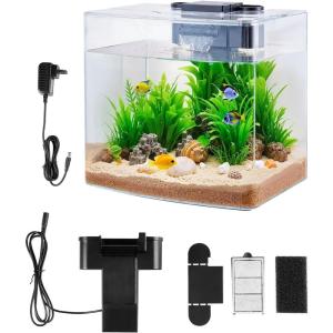 imageVEVOR Fish Tank Aquarium 2 Gallon Arch UltraClear GPPS Starter Smart Tank Adjustable 3 Color Lighting Self Cleaning System Fishbowl for Freshwater ampamp Saltwater Fish Home Office or Pet Use35 Gallon