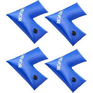 imageVEVOR Pool Cover Water Bags Set 6 Packs 8 Ft Single Chamber Pool Cover Water Bags ampamp 4 Corner Tubes 04mm Thick PVC Bag Weights with Leakproof Valve for Winter Inground SwimmingPool CoversBlue