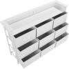 imageVEVOR 9 Drawer Dresser Tall Drawer Dresser with Fabric Bin Closet Storage Drawers with Sturdy Metal Frame LED Lights ampamp Builtin Outlet Fabric Storage Tower for Bedroom Hallway Closet White9 Fabric Drawers with LED