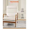 imageVEVOR Accent Chair High Back Mid Century Modern Armchair with Solid Wood Frame and NonSlip Legs Upholstered Leisure Chair with Linen Fabric and 53 in Thickened Cushion for Living Room BedroomHigh Back