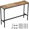 imageVEVOR Bar Table Sturdy Metal Frame High Top Pub Table Narrow Long Kitchen Dining Cocktail Counter Bar Height Desk Easy to Assemble39x16x355 in for Living Room Party Rustic Brown and Black55x15x39 inch
