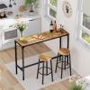 imageVEVOR Bar Table Sturdy Metal Frame High Top Pub Table Narrow Long Kitchen Dining Cocktail Counter Bar Height Desk Easy to Assemble39x16x355 in for Living Room Party Rustic Brown and Black55x15x39 inch