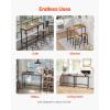 imageVEVOR Bar Table Sturdy Metal Frame High Top Pub Table Narrow Long Kitchen Dining Cocktail Counter Bar Height Desk Easy to Assemble39x16x355 in for Living Room Party Rustic Brown and Black39x16x36 inch