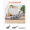 imageVEVOR Floor Chair Floor Gaming Chair with 5 Adjustable Position and Back Support Folding Sofa Chair with Armrest for Adults Sofa Lounger Bed with Back Cushion for Living Room and Bedroom Gray
