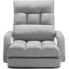 imageVEVOR Floor Chair Floor Gaming Chair with 5 Adjustable Position and Back Support Folding Sofa Chair with Armrest for Adults Sofa Lounger Bed with Back Cushion for Living Room and Bedroom Gray