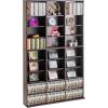 imageVEVOR Media Storage Cabinet 8Layer DVD Shelf Adjustable CD Shelves 16 Compartments Protects ampamp Organizes Music Movie Video Games or Memorabilia Collections EspressoEspresso