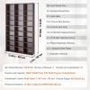 imageVEVOR Media Storage Cabinet 8Layer DVD Shelf Adjustable CD Shelves 16 Compartments Protects ampamp Organizes Music Movie Video Games or Memorabilia Collections EspressoEspresso