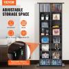 imageVEVOR Media Storage Cabinet 8Layer DVD Shelf Adjustable CD Shelves 16 Compartments Protects ampamp Organizes Music Movie Video Games or Memorabilia Collections EspressoEspresso