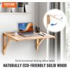 imageVEVOR Wall Mounted Folding Table Wall Mounted Drop Leaf Tables Solid Wood Floating Desk for Dining Laundry Room Office 315quot x 2358quot x 1724quot Fold Down DeskWooden