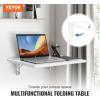 imageVEVOR Wall Mounted Folding Table Wall Mounted Drop Leaf Tables Solid Wood Floating Desk for Dining Laundry Room Office 315quot x 2358quot x 1724quot Fold Down DeskWhite