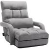 imageVEVOR Floor Chair Floor Gaming Chair with 5 Adjustable Position and Back Support Folding Sofa Chair with Armrest for Adults Sofa Lounger Bed with Back Cushion for Living Room and Bedroom Gray