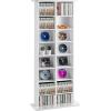 imageVEVOR Media Storage Cabinet 8Layer DVD Shelf Adjustable CD Shelves 16 Compartments Protects ampamp Organizes Music Movie Video Games or Memorabilia Collections EspressoWhite
