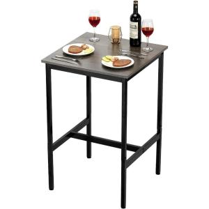 imageVEVOR Bar Table Sturdy Metal Frame High Top Pub Table Narrow Long Kitchen Dining Cocktail Counter Bar Height Desk Easy to Assemble39x16x355 in for Living Room Party Rustic Brown and Black24x24x36 inch