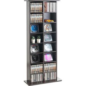 imageVEVOR Media Storage Cabinet 8Layer DVD Shelf Adjustable CD Shelves 16 Compartments Protects ampamp Organizes Music Movie Video Games or Memorabilia Collections EspressoEspresso