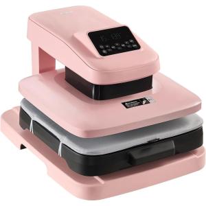 imageVEVOR Auto Heat Press Machine 15 x 15 inch TShirt Press Machine with Auto Release and Adjustable Pressure Digital Display Rapid Heating for Sublimation Vinyl Heat Transfer Projects PinkPink
