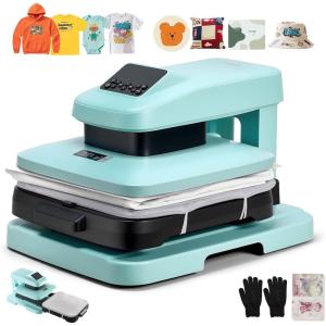 imageVEVOR Auto Heat Press Machine 15 x 15 inch TShirt Press Machine with Auto Release and Adjustable Pressure Digital Display Rapid Heating for Sublimation Vinyl Heat Transfer Projects GreenGreen