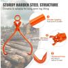 imageVEVOR Timber Claw Hook 28 inch 4 Claw Log Grapple Logging Tongs Swivel Steel Log Lifting Tongs 31quot Max Opening Eagle Claws with 2205LBS1000kg Loading Capacity for Tractors ATVs Trucks Forklifts32inORing