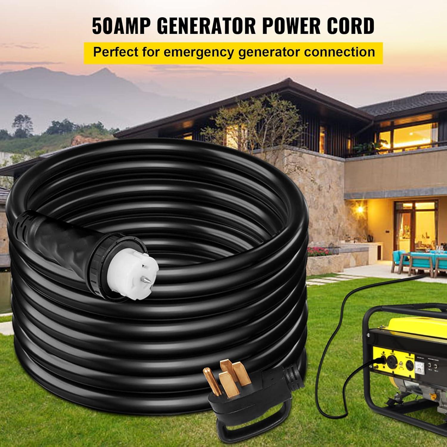 imageVevor 15Ft 50 Amp Generator Extension Cord STW 45446  45505 Generator Cord 125V 250V Generator Power Cord N1450P ampamp SS250R ampamp CS6364 Twist Lock Connectors  Patio Lawn ampamp Garden30 Ft