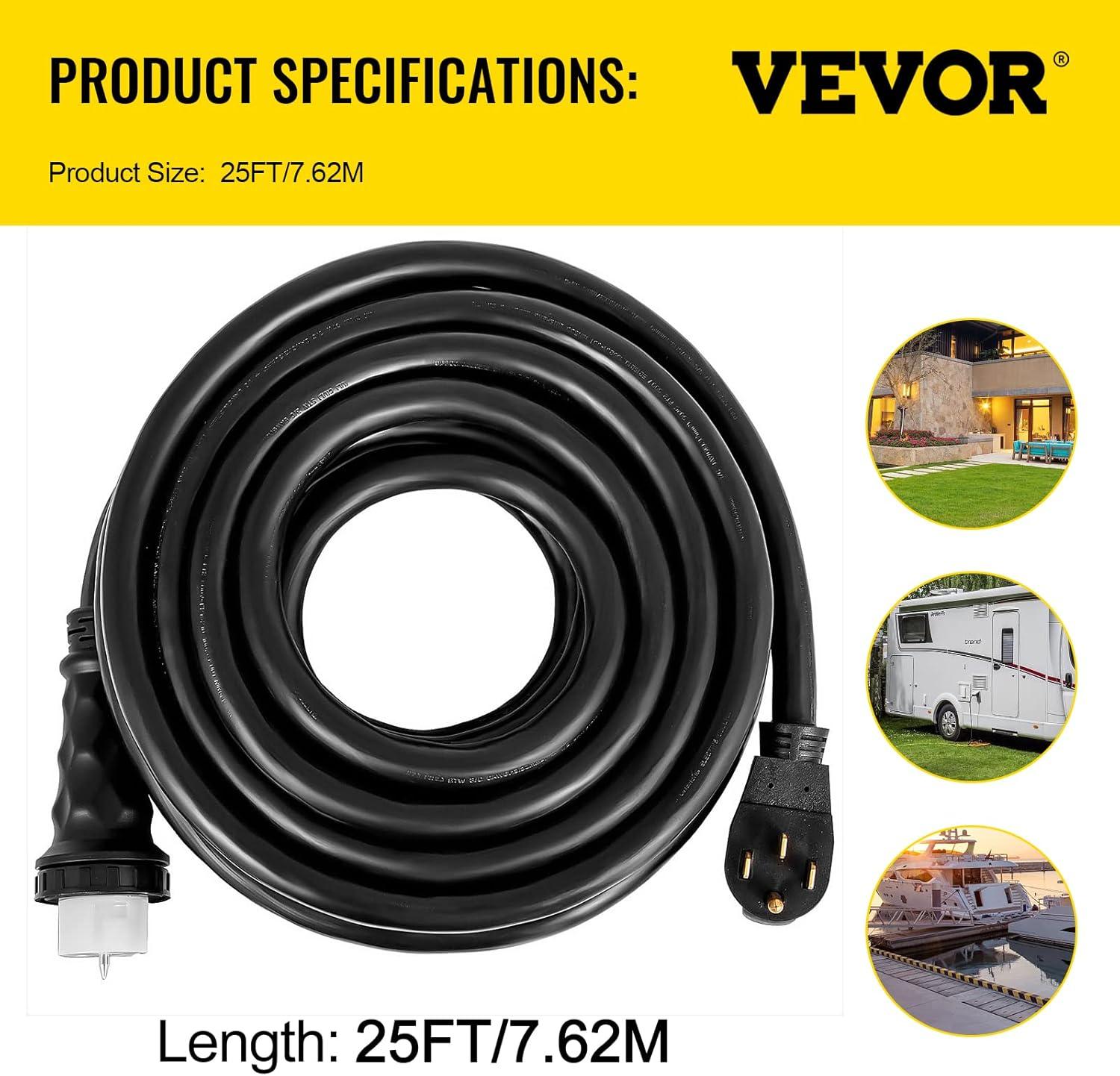 imageVevor 15Ft 50 Amp Generator Extension Cord STW 45446  45505 Generator Cord 125V 250V Generator Power Cord N1450P ampamp SS250R ampamp CS6364 Twist Lock Connectors  Patio Lawn ampamp Garden15 Ft