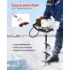 imageVEVOR 52CC Gas Powered Ice Auger for Ice Fishing 2Stroke 8quot Diameter Ice Fishing Augers with Drill Adapter Blade Guard and EPA Certificate