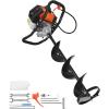 imageVEVOR 52CC Gas Powered Ice Auger for Ice Fishing 2Stroke 8quot Diameter Ice Fishing Augers with Drill Adapter Blade Guard and EPA Certificate