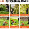 imageVEVOR 52cc GasPowered 6in1 MultiFunctional Trimmer  Hedge Trimmer Brush Cutter Weed Eater Edger Pole Saw ampamp Chainsaw Pruner EPA CE ampamp EMC Certified43cc Gas Hedge Trimmer